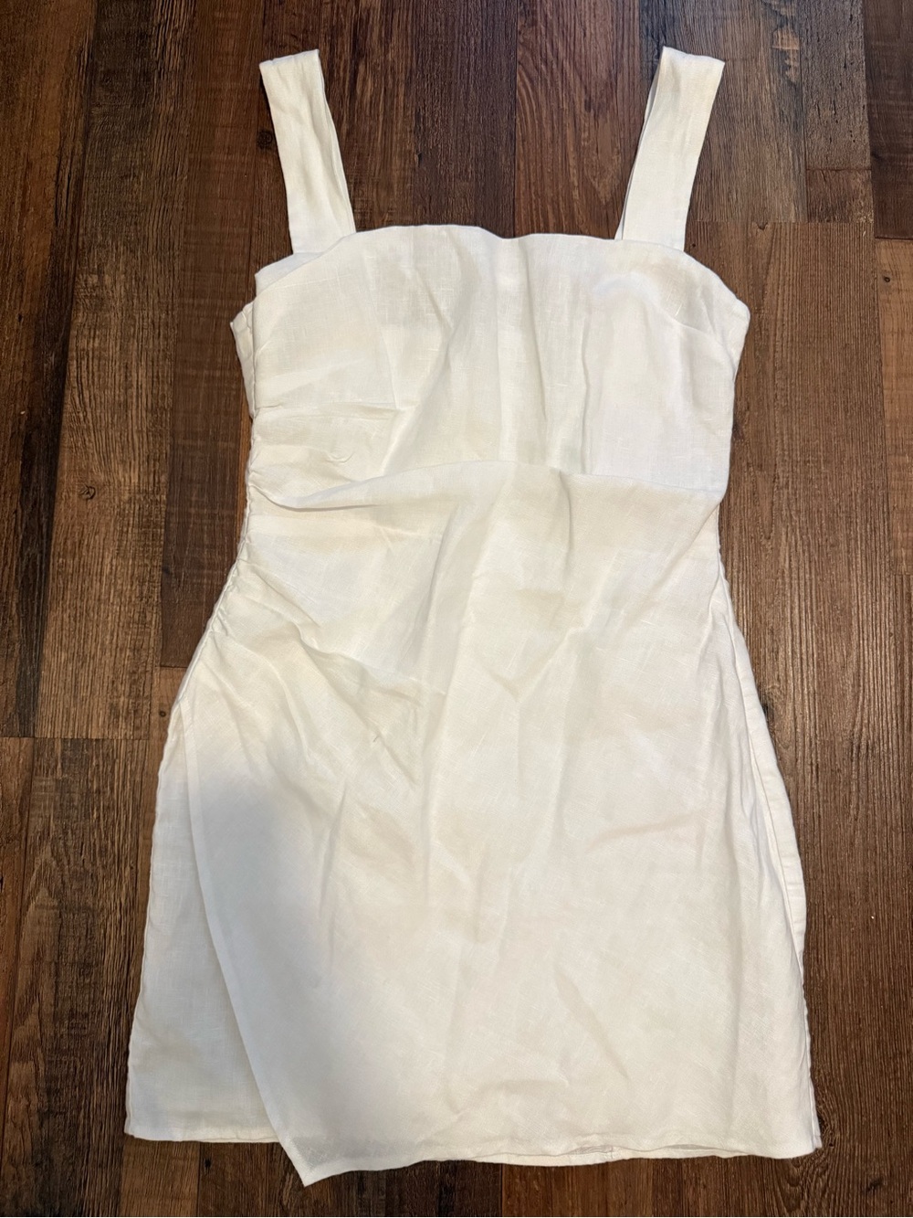 Reformation White Square-Neck Mini Dress
